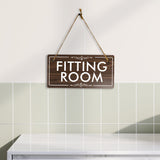 Fitting Room 5x10 Hanging Plus Wall or Door Sign | Rustic Twine | Retail Store Signage