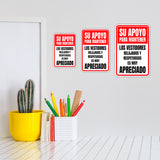 Portrait Round Plus Su Apoyo Para Mantener Los Vestidores Relajados y Respetuosos es Muy Apreciado Wall or Door Sign | Spanish Dressing Room Retailer Signage