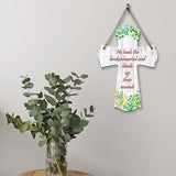 He heals the brokenhearted and binds up their wounds Cross Hanging Sign | Rustic Twine | Inspiring Religious Bible Decor