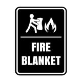 Signs ByLITA Portrait Round Fire Blanket Door or Wall Sign Easy Installation | Health And Safety | Building And Danger Signs