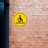 Circle Plus Wheelchair Wall or Door Sign | Easy Installation | Office & Shopping Malls Signage