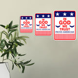 Portrait Round Plus In God We Trust Door or Wall Sign | Easy Installation | Patriotic Stars and Stripes USA Pride Sign