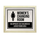 Designs ByLITA Women's Changing Room No Opposite Sex Children In Locker Room Area, Wall Print Art | Retail Store Decoration (Unframed or Framed)