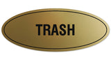 Signs ByLITA Oval Trash Sign - Laser-Engraved Lettering | Durable ABS Plastic | Vibrant Colors | Powerful Foam Tape