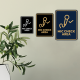 Signs ByLITA Portrait Round Mic Check Area Door or Wall Sign Easy Installation | Directing Artists & Co-Workers | Music | Concert | Festivals