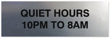 Signs ByLITA Basic Quiet Hours 10pm to 8am Sign - Laser-Engraved Lettering | Durable ABS Plastic | Vibrant Colors | Powerful Foam Tape