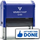 Vivid Stamp Let's Get This Done Self-Inking Rubber Stamps Teachers And Schools | Motivational Stamps For Children | Re-inkable Ink Pad