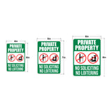 Portrait Round Plus Private Property No Soliciting No Loitering Door or Wall Sign | Safety Signage