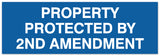 Signs ByLITA Basic Property Protected by 2nd Amendment Sign - Laser-Engraved Lettering | Durable ABS Plastic | Vibrant Colors | Powerful Foam Tape