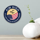 Circle Plus Aim High: U.S. Air Force Veterans Inside Door or Wall Sign Honor Veterans with Military Signs | US Pride | Veteran Gratitude and Discount Signs
