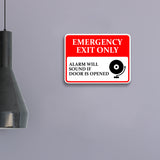 Classic Framed Plus Emergency Exit Only Alarm Will Sound If Doors Is Opened Door or Wall Sign | Safety Signage