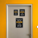 Portrait Round Plus My Aim is To Keep This Bathroom Clean Your Aim Will Help Wall or Door Sign | Office & Workspace Bathroom Signage