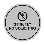 Circle Strictly No Soliciting Wall or Door Sign