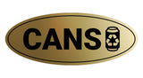 Signs ByLITA Oval Cans Sign - Laser-Engraved Lettering | Durable ABS Plastic | Vibrant Colors | Powerful Foam Tape