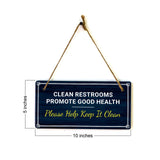 Clean Restrooms Promote Good Health Please Help Keep It Clean 5x10 Hanging Plus Wall or Door Sign | Home & Office Decor