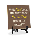 Religious Home Decor 5"x 5" Square Table Sign With Acrylic Easel