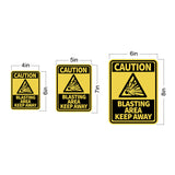 Portrait Round Plus Caution Blasting Area Keep Away Wall or Door Sign | Health And Safety Signage
