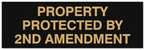 Signs ByLITA Basic Property Protected by 2nd Amendment Sign - Laser-Engraved Lettering | Durable ABS Plastic | Vibrant Colors | Powerful Foam Tape