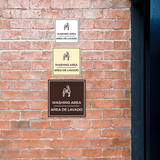 Signs ByLITA Square Washing Area Door or Wall Sign | Spanish Bilingual Business And Office Signs