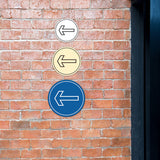 Signs ByLITA Circle Directional Arrow Left Graphic Door or Wall Sign | Easy Installation | Durable Construction | Promote Health And Safety | Caution Warning Sign for Home, Business and Office Spaces