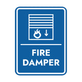 Signs ByLITA Portrait Round Fire Damper Door or Wall Sign Easy Installation | Health And Safety | Building And Danger Signs