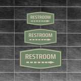 Fancy Plus Restroom (Right Arrow) Wall or Door Sign | Business and Workplace Bathroom Signage