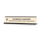 Church Leader Role and Titles 2 x 10" Desk Sign with Aluminium Frame