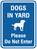 Signs ByLITA Portrait Round Dogs in yard please do not enter Sign - Laser-Engraved Lettering | Durable ABS Plastic | Vibrant Colors | Powerful Foam Tape