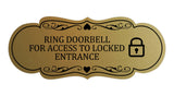 Signs ByLITA Designer Ring Doorbell for Access to Locked Entrance Wall or Door Sign