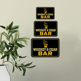 Classic Framed Plus Whiskey & Cigar Bar Wall or Door Sign | Funny Home Decor