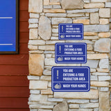 Classic Framed Plus You Are Entering A Food Production Area Wash Your Hands Wall or Door Sign | Health & Safety Warning Signage