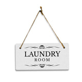 Laundry Room 5x10 Hanging Plus Wall or Door Sign | Rustic Twine | Range of Vibrant Decor Styles | Room Signs For Home and Business