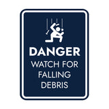 Signs ByLITA Portrait Round Danger Watch For Falling Debris Door or Wall Sign Easy Installation | Health And Safety | Building And Danger Signs