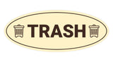 Signs ByLITA Oval Trash Sign - Laser-Engraved Lettering | Durable ABS Plastic | Vibrant Colors | Powerful Foam Tape