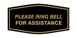 Fancy Please Ring Bell for Assistance Wall or Door Sign