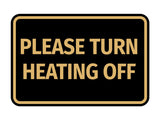 Signs ByLITA Classic Framed Please Turn Heating Off Door or Wall Sign | Eco-Friendly Home Signs