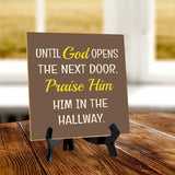 Religious Home Decor 5"x 5" Square Table Sign With Acrylic Easel