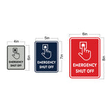 Signs ByLITA Portrait Round Emergency Shut Off Door or Wall Sign Easy Installation | Health And Safety | Building And Danger Signs