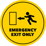 Circle Plus Emergency Exit Only Wall or Door Sign | Easy Installation | Office & Building Warning Signage