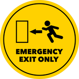 Circle Plus Emergency Exit Only Wall or Door Sign | Easy Installation | Office & Building Warning Signage