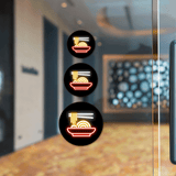 Circle Plus Noodles Neon Graphic Style Wall or Door Sign | Live Streamer Gaming Themed Decoration