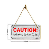 Caution: Slippery When Wet 5x10 Hanging Plus Wall or Door Sign | Home & Office Decor