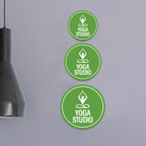 Circle Plus Yoga Studio Wall or Door Sign | Easy Installation | Business & Studio Signage
