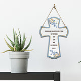 For God gave us a spirit not of fear but of power and love and self-control. Timothy 1:7 11.5" x 8" Cross Hanging Sign | Rustic Twine | Inspiring Religious Bible Decor