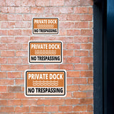 Classic Framed Plus Private Dock No Trespassing Wall or Door Sign | Marina Quayside Warning Signage