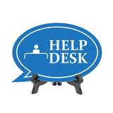 Help Desk Oval Speech Bubble (6 x 4") Table Sign With Acrylic Easel