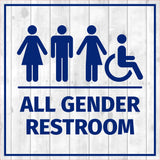 Square Plus All Gender Restroom Wall or Door Sign Easy Installation | Business & Public Bathroom Signs