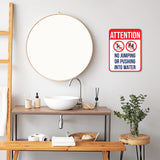 Portrait Round Plus Attention No Jumping Or Pushing Into Water Wall or Door Sign | Indoor Gym & Pool Signage