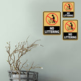 Portrait Round Plus No Littering Wall or Door Sign | Warning Signage