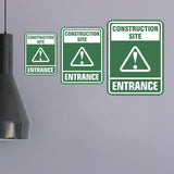 Portrait Round Plus Construction Site Entrance Wall or Door Sign | Health And Safety Signage